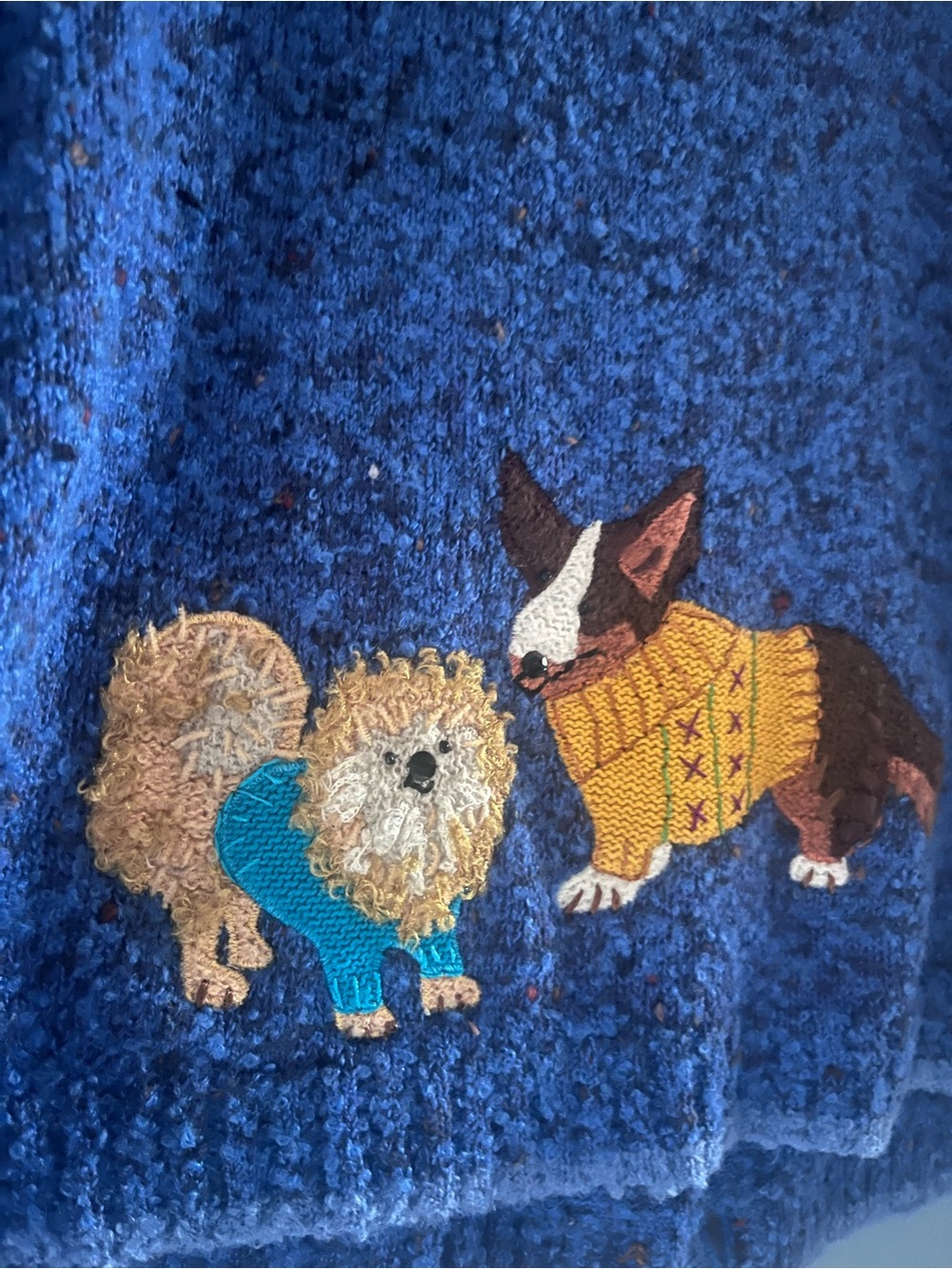 Design Options By Philip and Jane Gordon Blue Knit Dog Vintage Cardigan - Picture 7 of 12